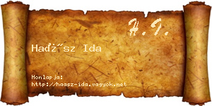 Haász Ida névjegykártya